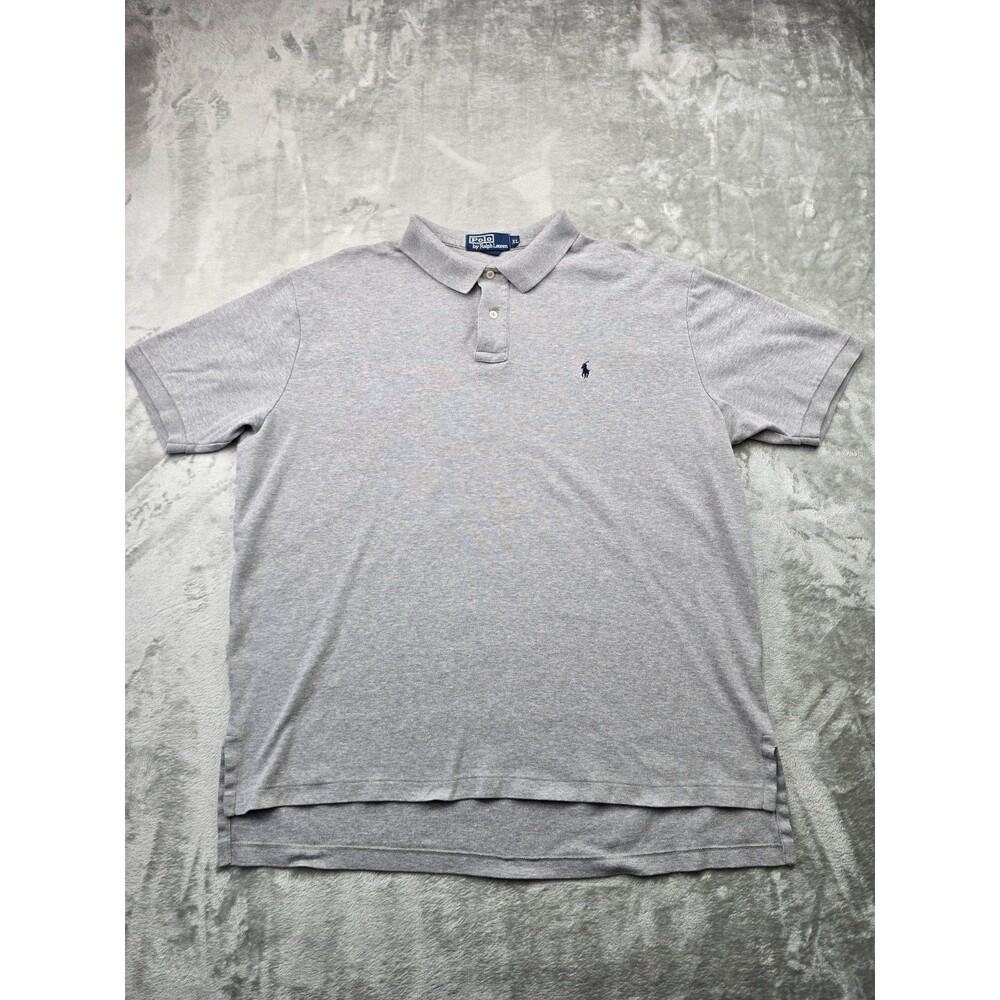 Vintage Polo Ralph Lauren Shirt Mens XL Gray Short Sleeve Polo Pony Logo Adu USA